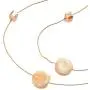 COOLSTEELANDBEYOND Elegant Gold Statement Necklace Two-Strand Long Chain with Blue Cube Crystal Beads and Circle Charms COOLSTEELANDBEYOND Elegant Gold Statement Necklace Two-Strand Long Chain with Blue Cube Crystal Beads and Circle Charms