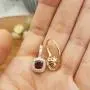 Dazzlingrock Collection 10K Each 6 MM Cushion Gemstone & Round Diamond Ladies Halo Style Dangling Drop Earrings, Rose Gold