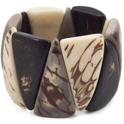 Organic Tagua Blanca Bracelet  Ecuador Onyx Combo