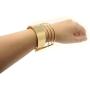 Yueton Rigid Steel Memory Wire Metal Circle Split Ring Coil Wire Thin Jewelry Hammered Bunch Cuff Bracelet Bangle (Golden)