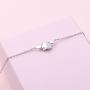 S925 Sterling Silver Jewelry Sideways Camellia Flower Choker Necklace 14+4''