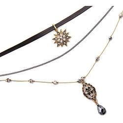 Multilayer Necklace,AILUOR Vintage Star Choker Chain Leather Pendant Layer for Women Jewelry
