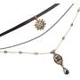 Multilayer Necklace,AILUOR Vintage Star Choker Chain Leather Pendant Layer for Women Jewelry