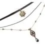QEPOL Multilayer Fashion Vintage Hademade Women Multilayer Necklace Star Teardrop Chain & Leather Choker Necklace Layer for Women Jewelry