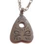 Silver Tone Metal Ouija Board Planchette Pendant Chain Necklace Gothic Spooky Halloween Psychobilly Punk