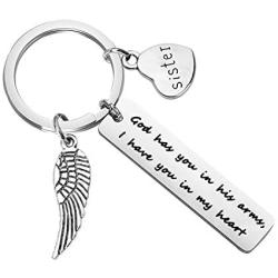 Gzrlyf Memorial Keychain God Has You in His Arm I Have You in My Heart Sympathy Gifts for Loss of Loved One