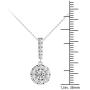 Vaarya 14K White Gold Diamond Halo Stick Pendant Necklace (3/4 Ct tw, AGS Certified GH+/SI2-I1+)