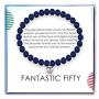 SOLINFOR 50th Birthday Gifts for Women - Lapis Lazuli Beads Bracelet - 50 Years Old Jewelry Gift Idea for Her