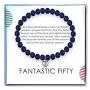 SOLINFOR 50th Birthday Gifts for Women - Lapis Lazuli Beads Bracelet - 50 Years Old Jewelry Gift Idea for Her SOLINFOR 50th Birthday Gifts for Women - Lapis Lazuli Beads Bracelet - 50 Years Old Jewelry Gift Idea for Her