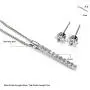 NEOGLORY Platinum Plated CZ Cubic Zirconia Bar Necklaces Stud Earrings Jewelry Sets for Sensitive Skin NEOGLORY Platinum Plated CZ Cubic Zirconia Bar Necklaces Stud Earrings Jewelry Sets for Sensitive Skin