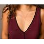 Gold/Silver Simple Y Lariat Pendant Necklace Adjustable Circle Long Layered Jewelry Set for Women