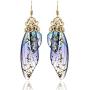 BELLA-Bee Butterfly Wing Drop Dangle Earrings Gold Plated Crystal Rhinestone for women girls wedding Jewelry