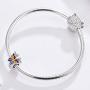 ABAOLALA Spacer Charm 925 Sterling Silver Clip Charm Stopper Beads Silicone Positioning Charm fit Fashion 3mm Pandora Charms Bracelet & Necklace