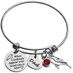 Asqunpin Cardinal Memorial Bracelet When Cardinals Appear A Loved One is Near Charm Bangle Sympathy Gift Family Loss Remembrance