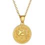 GOLDCHIC JEWELRY Personalized Zodiac Coin Necklace, Coin Pendant, Horoscope Astrology Necklace, Gold Medallion Zodiac Necklace