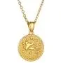 GOLDCHIC JEWELRY Personalized Zodiac Coin Necklace, Coin Pendant, Horoscope Astrology Necklace, Gold Medallion Zodiac Necklace