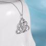 925 Sterling Silver Good Luck Irish Celtic Knot Vintage Triangle Heart Love Knot Pendant Necklace Birthday Gift for Women Girls, 18 inch