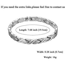 Jecanori Titanium Magnetic Bracelets for Women Arthritis Bracelet 100% Pure Titanium Magnetic Therapy Bracelets for Pain Relief with 3500 Gauss Magnets Adjustable Lightweight Bracelet