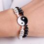 Long tiantian Yin Yang Necklace Bracelet Set for Couple His and Hers Bracelets Friendship Promise Necklaces for 2 Couple Gifts