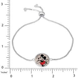 Disney Mickey or Minnie Mouse Silver Plated Lariat Bracelet, Official License