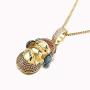 KMASAL Iced Out Rock Orangutan Pendant 18k Gold Plated Lab Diamond Hip Hop Necklace Gold Color Copper Pendent for Men Women Jewelry with Stainless Steel Rope Chain