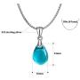 OCARLY 925 Mermaids Tears Droplet Necklace Gradient Color Czech Crystal Glass Teardrops Pendant