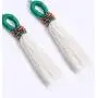Leverback Dangle Seed Beaded Weave Earrings Bohemian Handmade Long Threads Tassel Boho Women Girls Fringe