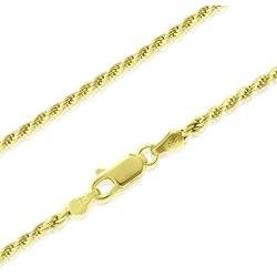 Michael Zweig 925 Sterling Silver Necklace for Women - Diamond Cut Sterling Silver Rope Chain Necklace | 2.45 mm Thickness with Spring Ring, Italy Tag