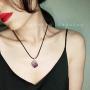 Natural Amethyse Crystal Pendant Necklace for Women Men Raw Amethyst Crystal Cluster Chakra Stones Energy Healing Crystals Necklace Reiki Chakra Meditation Therapy