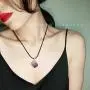 Natural Amethyse Crystal Pendant Necklace for Women Men Raw Amethyst Crystal Cluster Chakra Stones Energy Healing Crystals Necklace Reiki Chakra Meditation Therapy