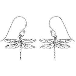 Boma Jewelry Sterling Silver Dragonfly Dangle Earrings