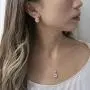A+O Mother of The Bride or Groom Gift, Wedding Oval Earring and Necklace Jewelry Set in Silver, Gold, Rose Gold