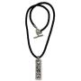 NOVICA Mens .925 Sterling Silver Pendant Necklace with Black Leather Cord, 20'', Bold Dragon