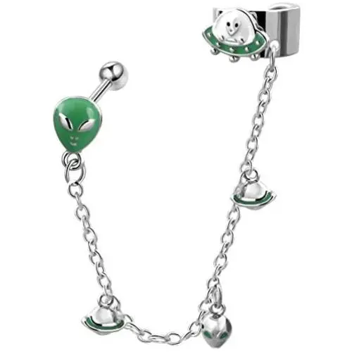 Jewseen Alien Cartilage Chain Earrings Ear Cuff Cartilage Piercing Glow in The Dark Piercing Jewelry for Women and Girls Gift Jewseen Alien Cartilage Chain Earrings Ear Cuff Cartilage Piercing Glow in The Dark Piercing Jewelry for Women and Girls Gift