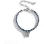 Boho Butterfly Rhinestone Tennis Bracelet Set Crystal Adjustable Chain Bracelet Iced Out Jewelry for Women Girls