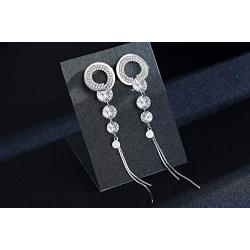 SBLING Platinum-Plated Cubic Zirconia Drop Earrings - Gifts for Women/Girls