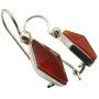 SilverStarJewel Carnelian Dangle Earrings 1.1'' 925 Sterling Silver Handcrafted Gift