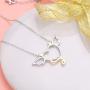 DAOCHONG Two-Tone 925 Sterling Silver Devil Heart with Wings Pendant Necklace for Women Girls Halloween Gift