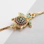 Sea Turtle Bracelet Crystal Turtle Charm Adjustable Bracelet for Girl Women