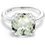 Gem Stone King 925 Sterling Silver Green Prasiolite Womens Ring (3.33 Ct Cushion Checkerboard Available in size 5, 6, 7, 8, 9)