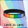VNOX Gay & Lesbian Pride Wristbands LGBT Lesbian Rainbow Wristbands Silicone Sports Rubber Relationship Friendship Bracelets