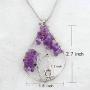 Zuo Bao Handmade Wire Wrapped Quartz Chips Tree Teardrop Pendant Necklace with Giraffe/Healing Jewelry Gift for Family