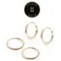 SOLIDGOLD - 14K Endless Gold 10mm Infinity Hoop Sleeper Earrings 2-3 Pair Set | Yellow, Rose & White Gold