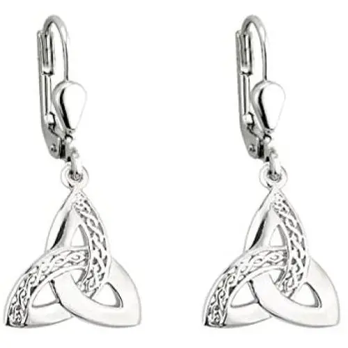 Irish Trinity Earrings for Women Made in Ireland Celtic Dangle Earrings Sterling Silver Irish Jewelry for Women Crafted in Co. Dublin, Ireland