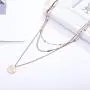 Daesar Stainless Steel Necklace for Women Circle Gold Tag Mecklace 3 Layers Clavicle Chain Necklace Rose Gold Birthday Gift Daesar Stainless Steel Necklace for Women Circle Gold Tag Mecklace 3 Layers Clavicle Chain Necklace Rose Gold Birthday Gift
