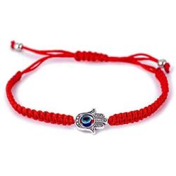 Evil Eye Hamsa Hand String Kabbalah Bracelets for Protection and Luck Hand-Woven Black Cord Thread Friendship Bracelet