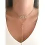 Gold Evil Eye Lariat Necklace for Women 18K Gold Plated Sliding Adjustable Chain Choker Jewelry Gold Evil Eye Lariat Necklace for Women 18K Gold Plated Sliding Adjustable Chain Choker Jewelry