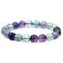 AA Grade Multicolor Fluorite Natural Gemstone 10mm Round Beads Stretch Bracelet 7 Inch
