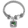 Inspired Silver - Silver Square Charm Bracelet with Cubic Zirconia Jewelry