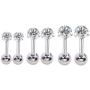 16g Ear Cartilage Helix Surgical Stainless Steel Round Cubic Zirconia Studs Earrings With Screw On Backs Ear Helix Tragus Auricle Huggie Stud Piercing Jewelry Gifts for Women Men Set 3mm-8mm